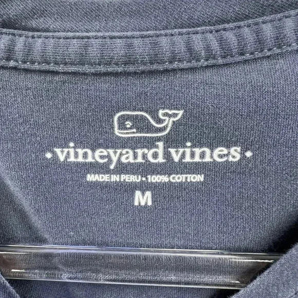 Vineyard Vines Men's Graphic Pocket Tee Medium 100% Cotton Blue - Picture 3 of 11